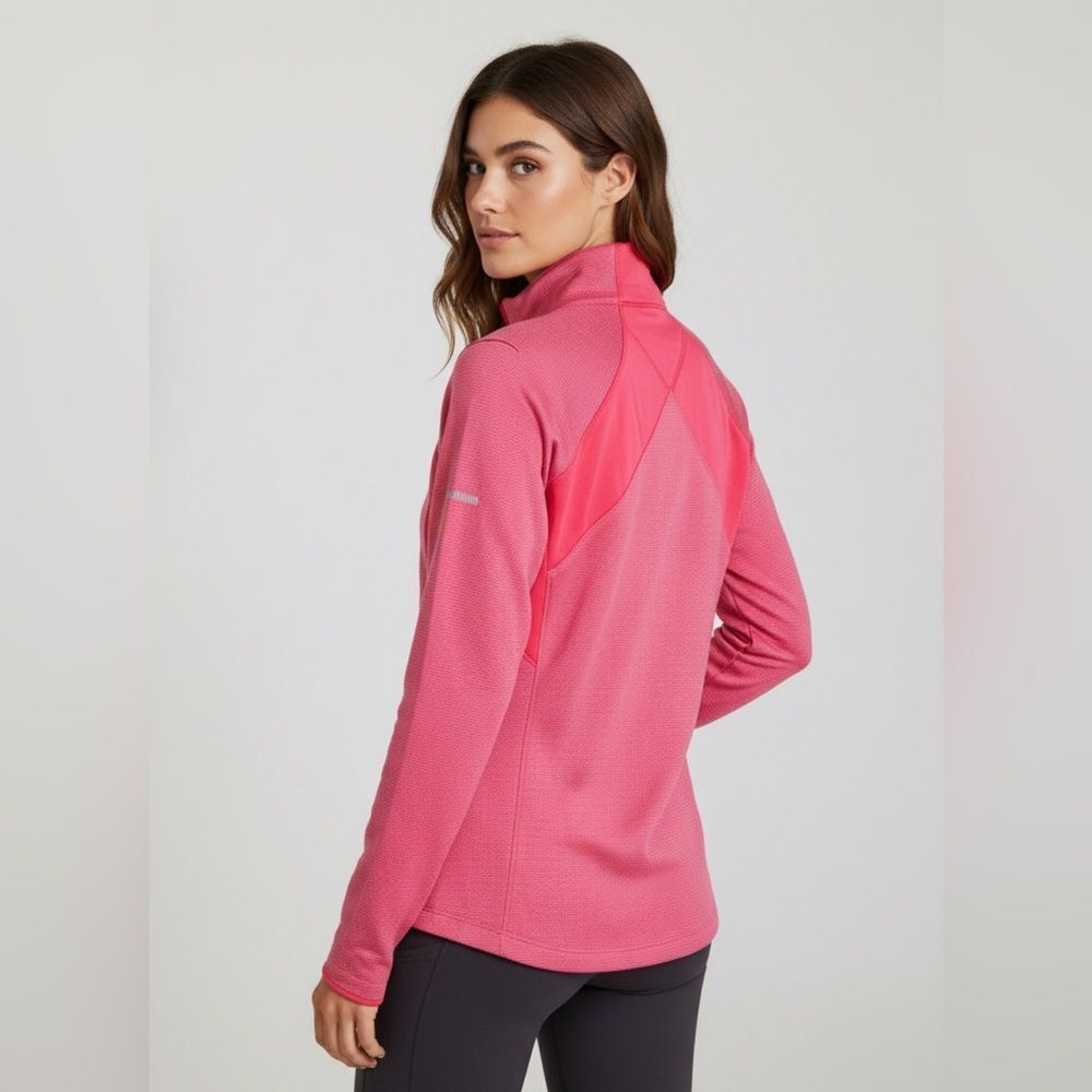 Columbia - Coral Pink Orange Long sleeve shirt pullover 1/2 zip size Small